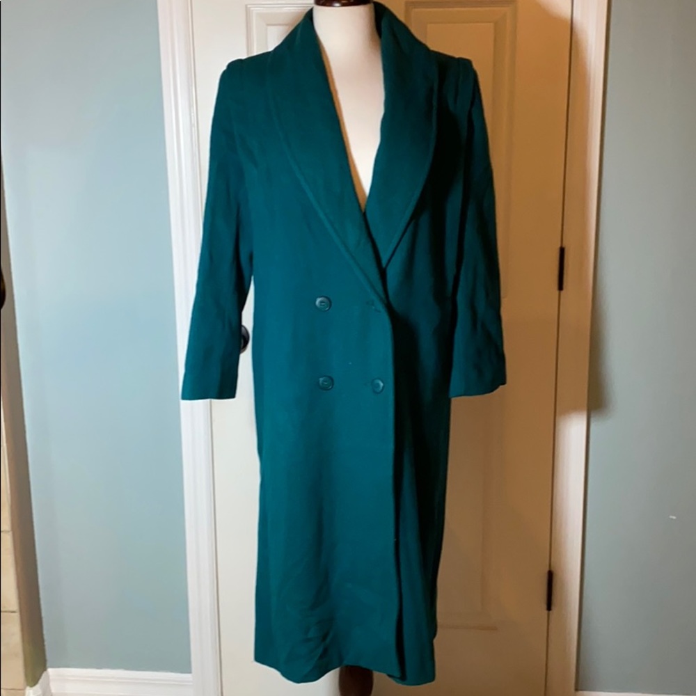 vintage forecaster wool teal coat USA
